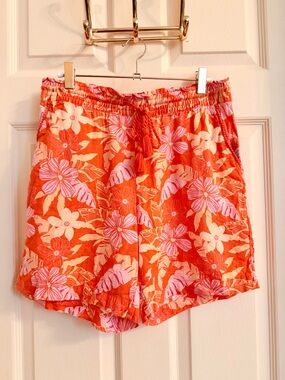 Orange linen island collection shorts